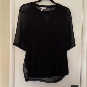 BCBG Generation Black Mesh Top